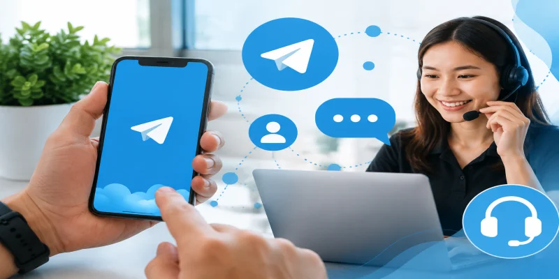 Giao diện trực quan của kênh hỗ trợ khách hàng qua Telegram chính thức